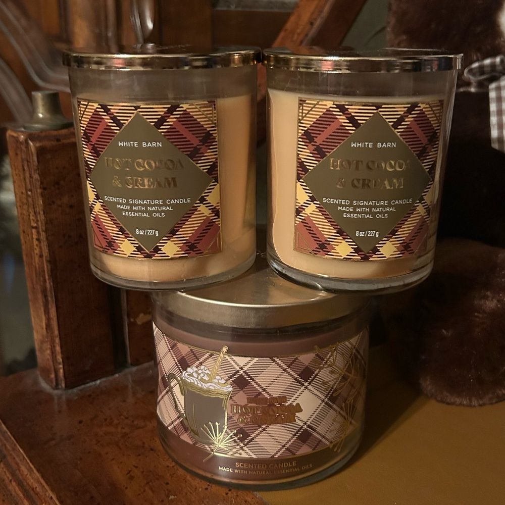 Bath & Body Works Hot Coco & Cream Candle Set